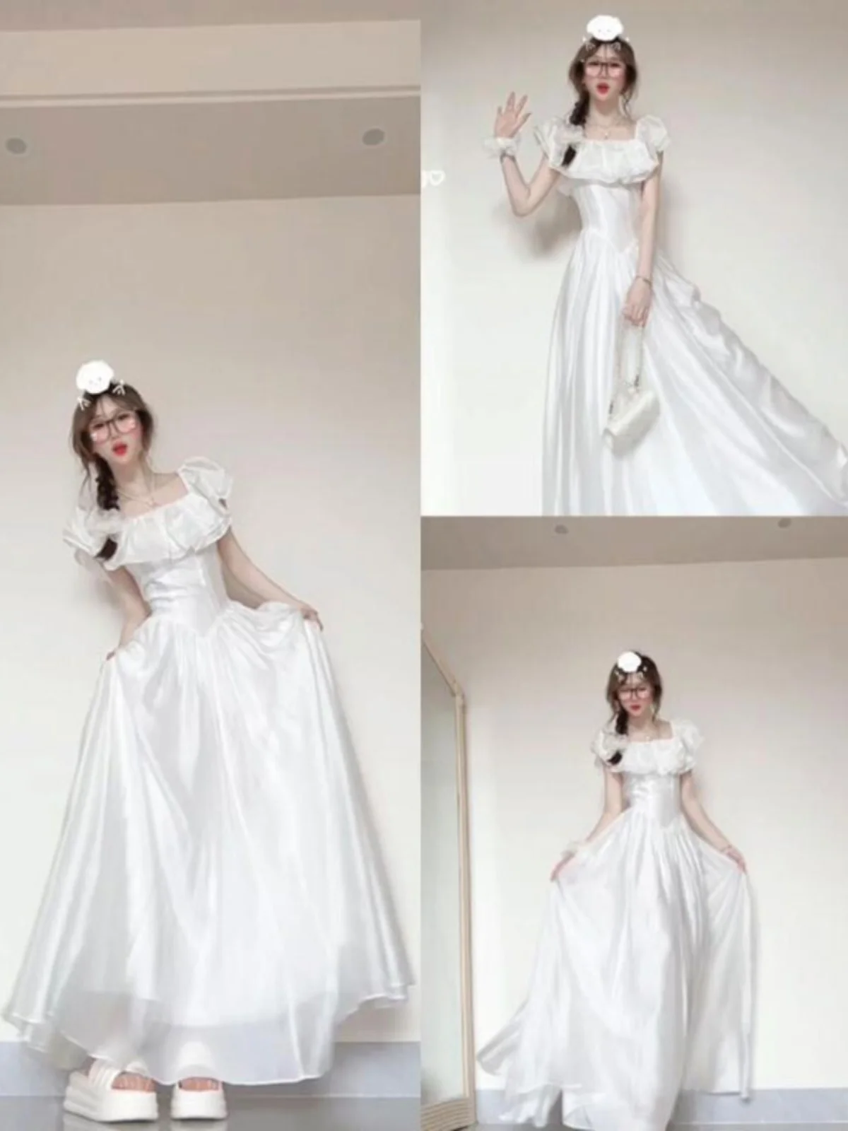 

Элегантное платье «Нежный Ветер»: уникальное, высококачественное, красивое, длинное, из полиэстера, с коротким рукавом, U-образным вырезом, X-образного силуэта, для города и повседневной носки.