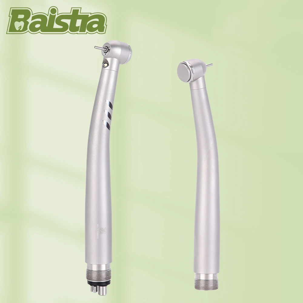 BAISTRA Dental LED High Speed Handpiece E-generator Integrated Standard Head Push Button 3 Water Spray JD008A-SP