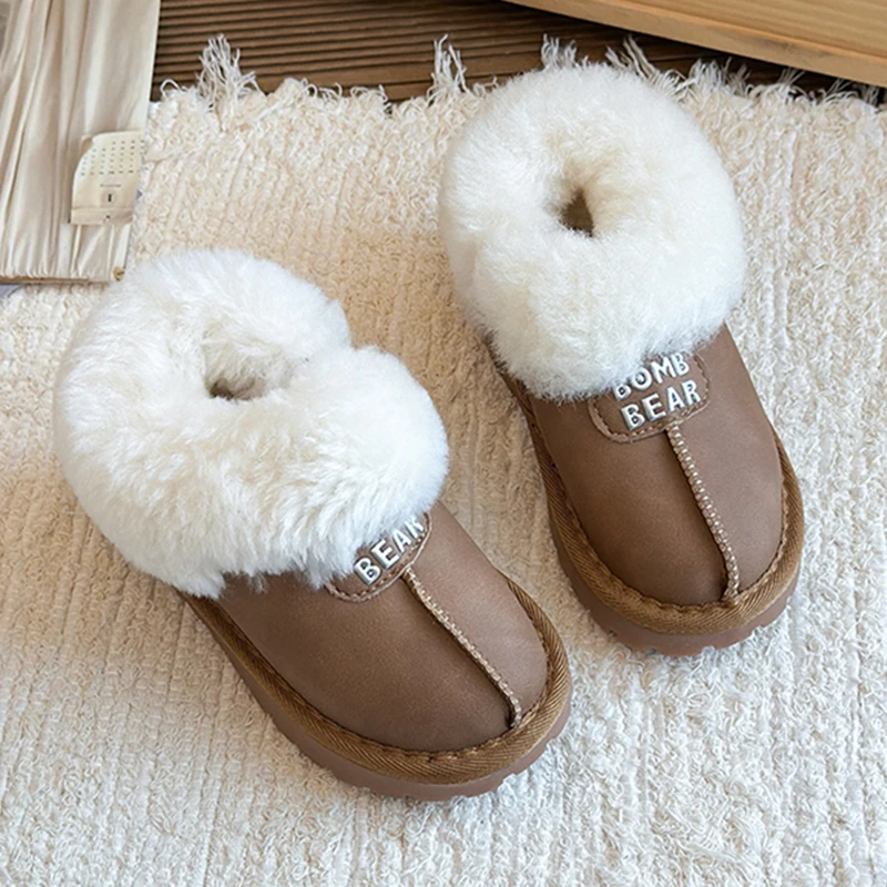 

Brand Fluffy Fur Non Slip Snow Boots Children 2025 Winter Comfort Thick Bottom Warm Plush Ankle Boots Children's Furry Footwear