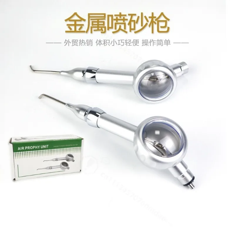 Dental Air Prophy Sandblasting Gun Metal Body, 2 & 4 Hole Optional Sandblaster Polishing Tool for Dental Chair Equipment