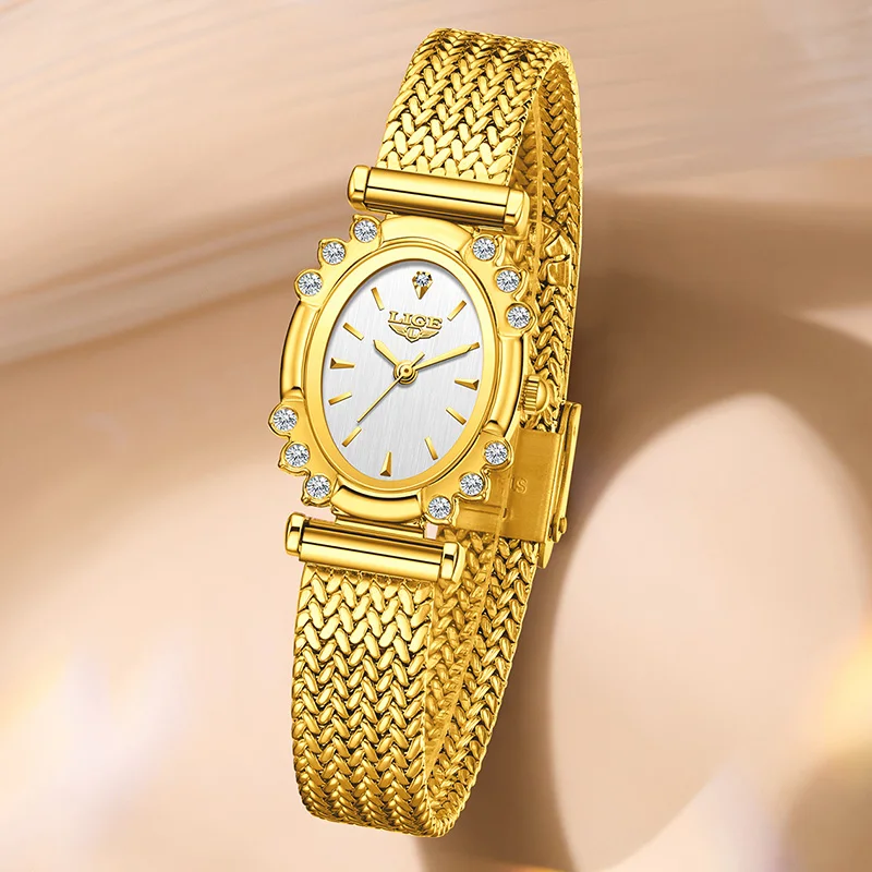 LIGE Fashion Ultra Thin Mesh Waterproof Watches For Women Elegant Women's Bracelet Watch Top Brand Luxury Quartz Ladies Watch