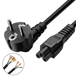 EU Power Cable Laptop 3-pin Power Adapter Cord Charger Plug Extension Cord For HP Dell Toshiba Sony ASUS Lenovo Samsung Notebook