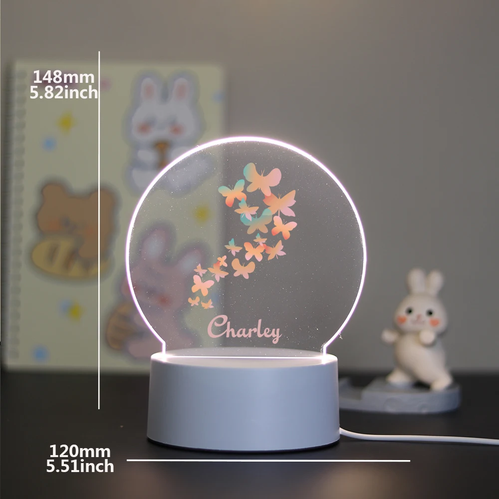 1 Customized LED Light Panel a Group of Butterflies Square Acrylic Custom Night Light USB Powered desktop Decorative Light Butt