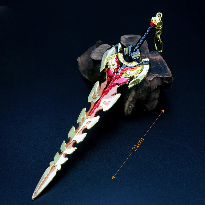 Espada de Metal Arataki Itto Genshin Impact, armas de duas mão, periféricos chineses para jogos móveis, modelo de brinquedos para menino, 20cm