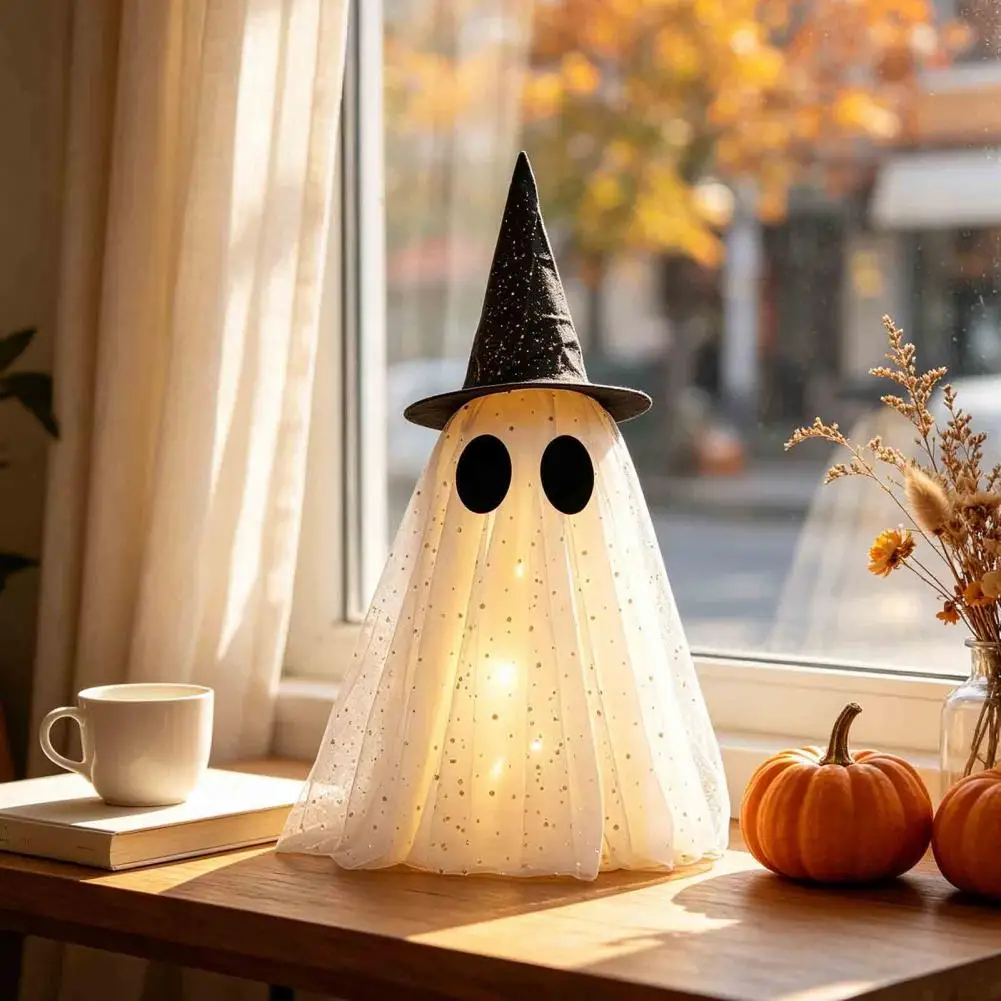 Halloween Party Table Centerpieces Cute Halloween Ghost Decorations Halloween Ghost Decor Set Spooky Sequin Mesh Fabric Ghosts
