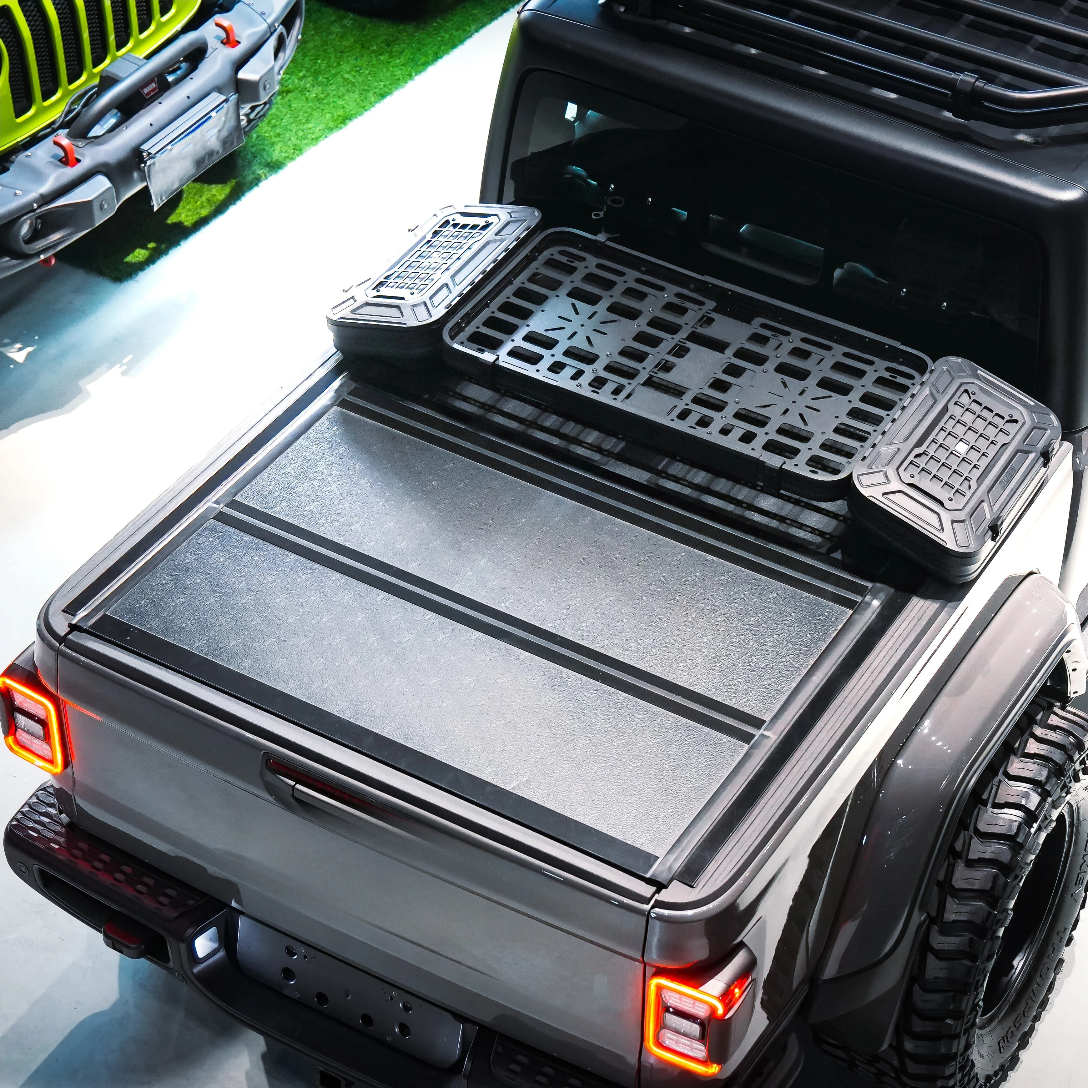 

Heavy Sport Aluminum Bed Roof Rack Top Carrier Storage Boxes for Toyota Tacoma Universal Pickup Truck Accessory