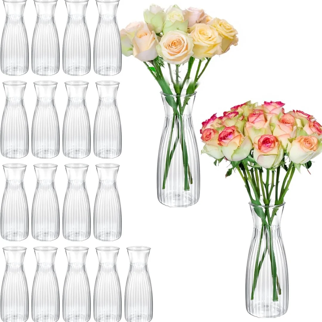 Plastic Flower Bud Vases Small Mini Flower Vases for Centerpieces Plastic Bottles for Wedding Reception Dining Table Home Decor