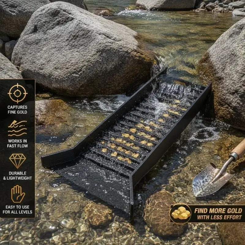 Portable Sluice Box Lightweight Gold Panning Tool Reliable Mining Equipment for Adults Beginners Outdoor Weekend Trips