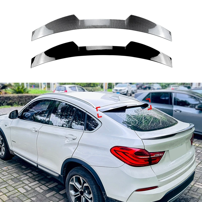 

For BMW X4 F26 2014-2018 Rear+Roof Spoiler Wing Gloss Black/Carbon Fiber Look Trunk Lid Tail Upper Splitter Lip
