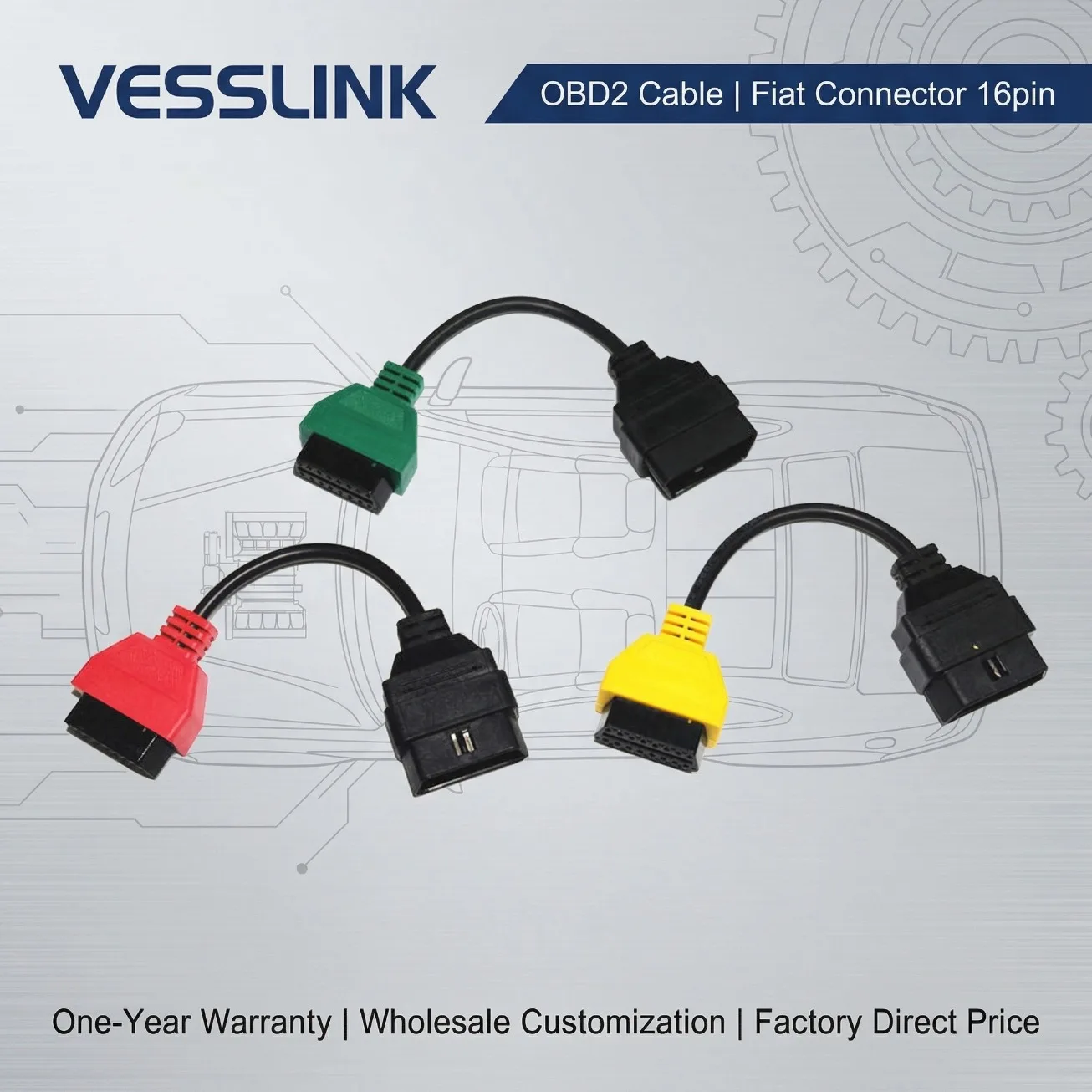 

Новейший 6-цветный диагностический кабель-адаптер для автоматического разъема OBD2 для Fiat ECUScan и Multiecuscan, заводская цена