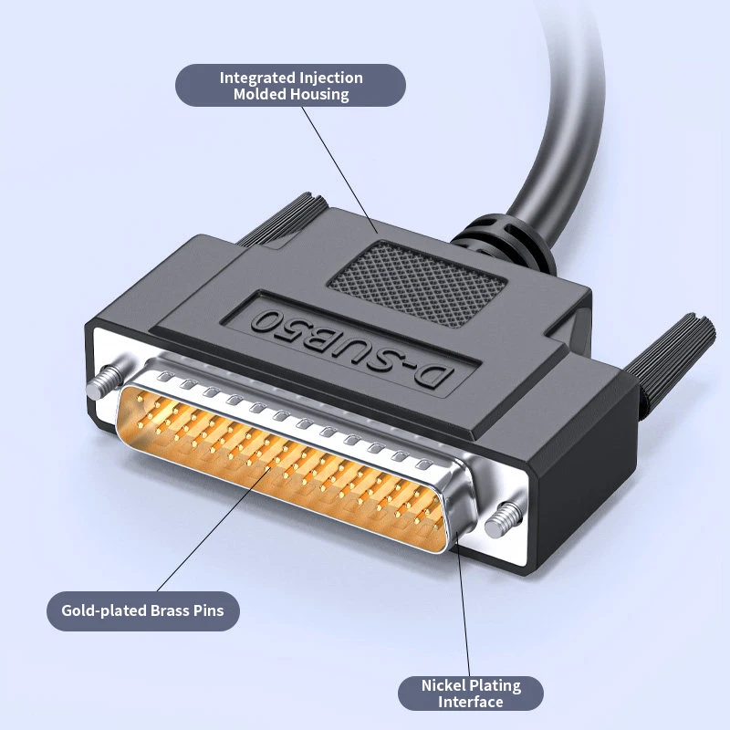 Shield DB44 DB62 I/O Line with Numbered Tube DB37 DB44 DB50 DB62 Plug Terminal Wire HDB44 Cord 37/44/50/62 Pin Connection Cable view 5