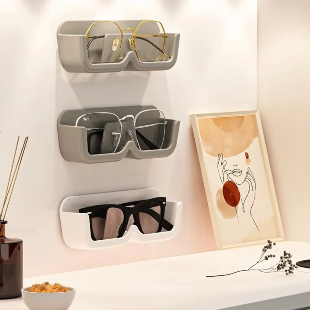 Punch-free Sun-glasses Display Holder Wall Mounted Wardrobe Decoration Glasses Storage Rack Portable Home Tidying