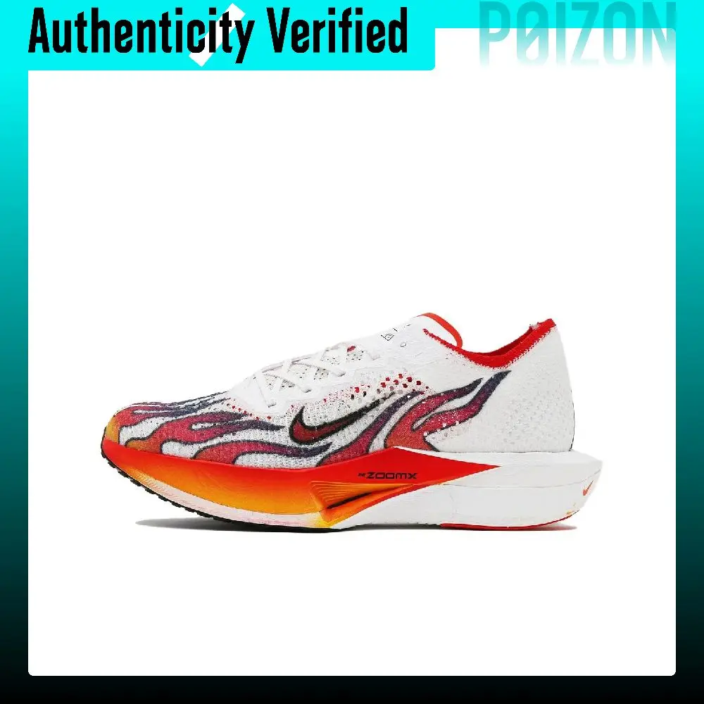 Nike ZoomX Vaporfly 3 Breathable Support Low top ZoomX Marathon Running Shoes Unisex White Red HQ3504-100