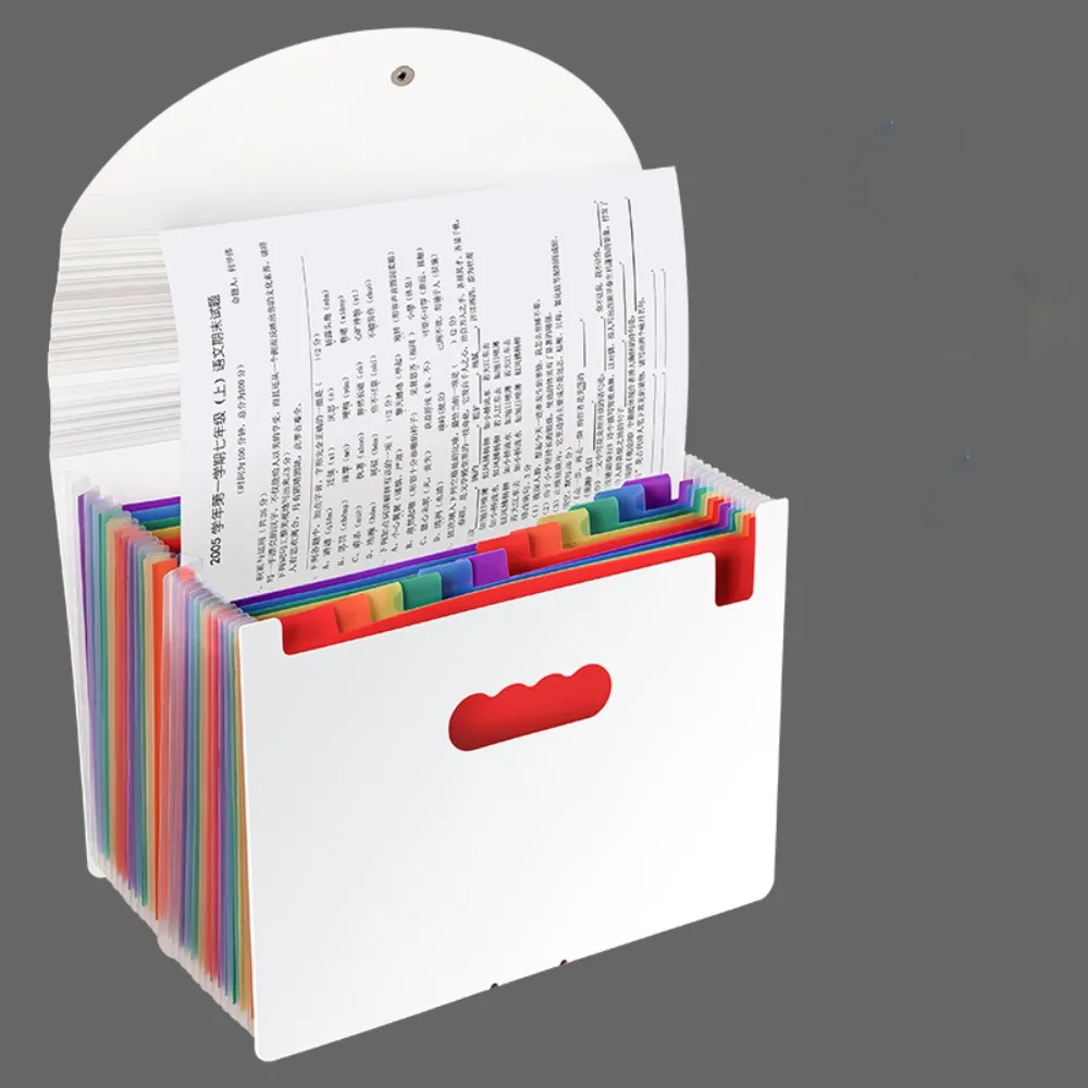 

Waterproof A4 File Folder Snap Closure Partition Layer Expandable File Organizer Large Capacity Multi-Pocket Folder Student