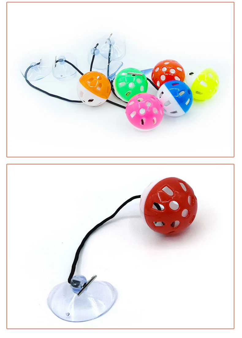 Pet Lizard Toy Reptile Toy Bell Ball with Sucker and Rope Lizard Small Animal Bearded Dragon Toy Supplies