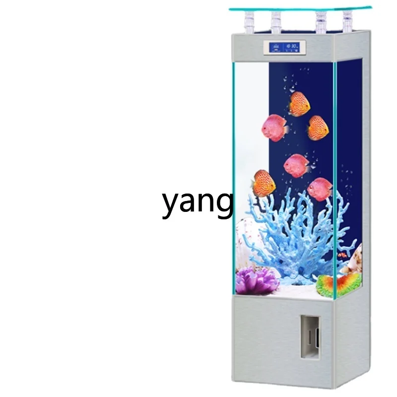 L'm'm New Vertical Square Small Fish Tank Ecological Glass Cylinder Circulating Filter Aquarium