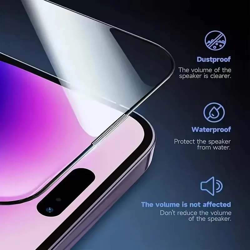 5Pcs Pelindung Layar Anti Gores, Anti Debu, Mudah Dipasang, Lapisan Oleophobic untuk iPhone 16 14 15 11 12 13 17 Pro Max XR X XS 7 8 16 Plus
