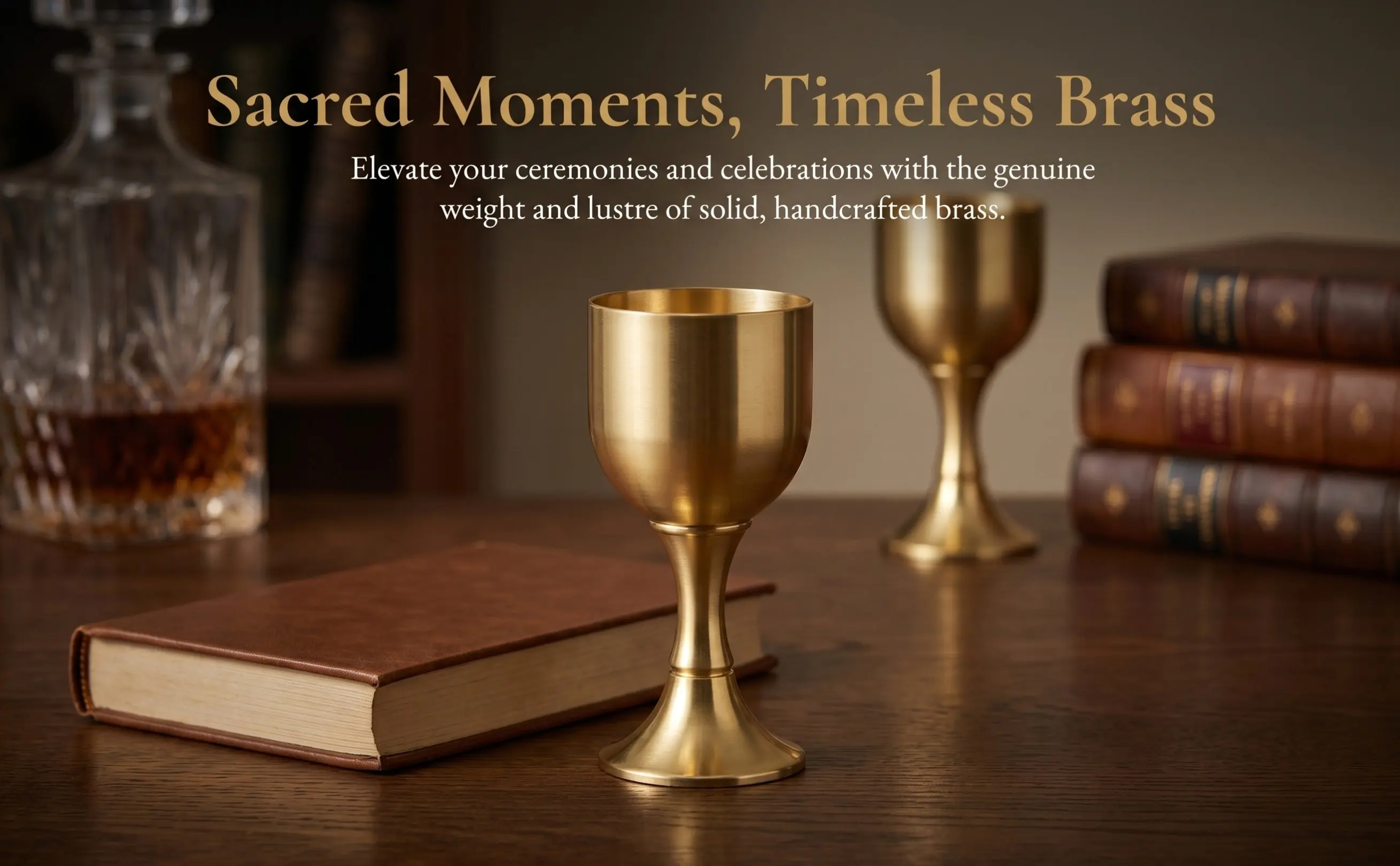 2Pcs Vintage Brass Wine Goblet Elegant Stemmed Chalice Gold Finish for Wedding Banquets Ceremonial Rituals Vintage Goblet