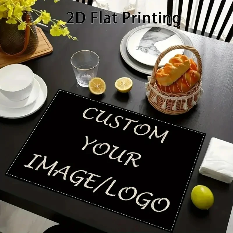 1PC Easter and Ramadan, Valentine's Day Custom Photo Sign Placemats, Holiday Family Gathering Dinner Home Decor 2D Printed