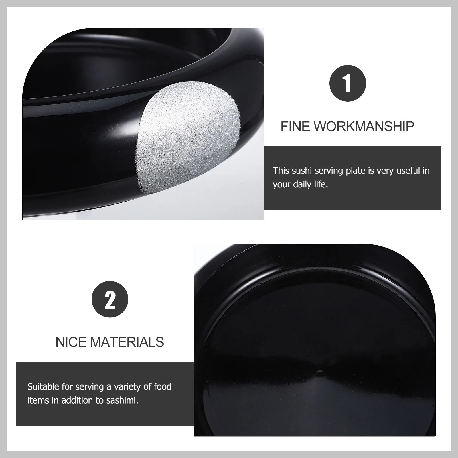 

Reusable Plastic Sushi Ice Plate Sashimi Serving Round Plate Kitchen Restaurant Food Display Dish Japanese Sashimi Dish