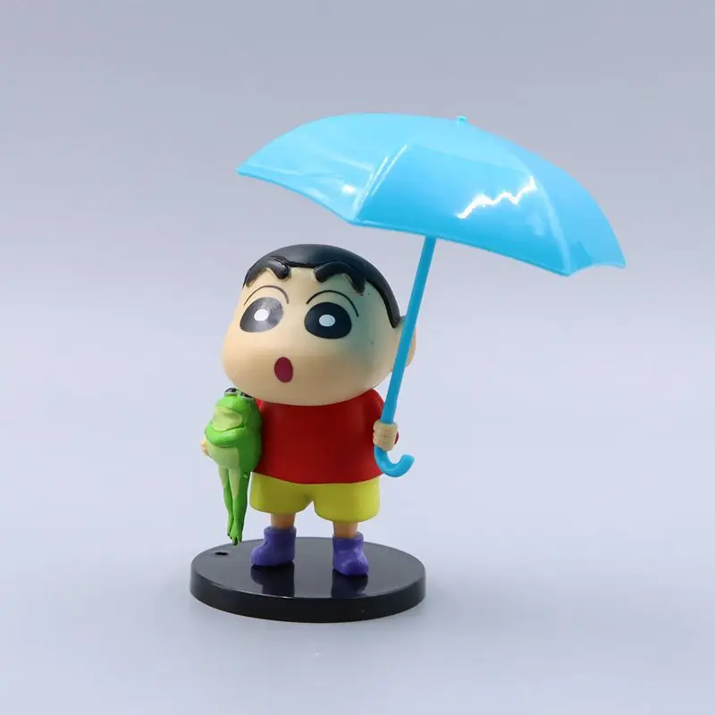 6pcs/set Anime Crayon Shin-chan kawaii Q Version Cycling posture Action Figure PVC Model Statue Toys Desk Decor Gifts boxed