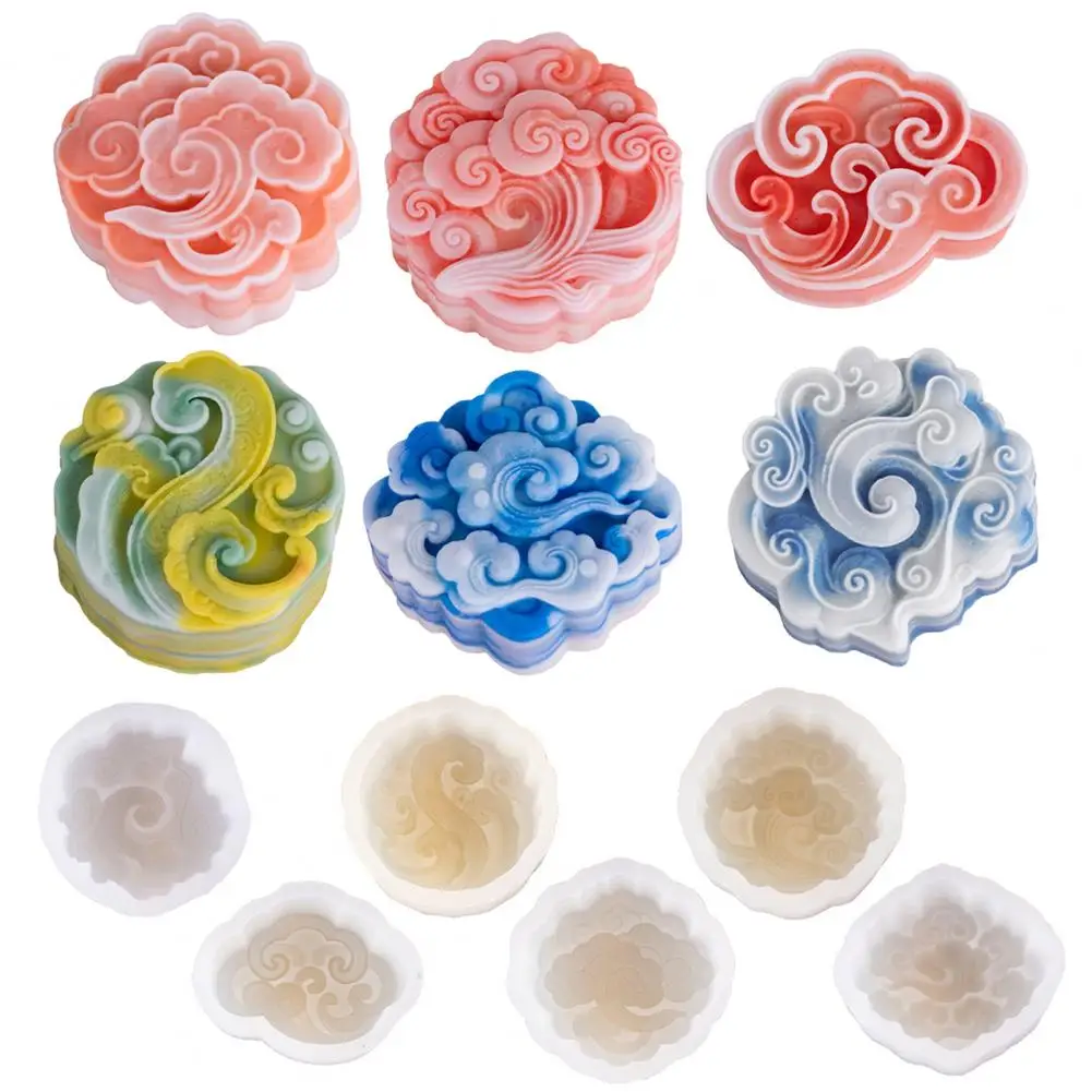Pastry Silicone Mold Non-stick Baking Mold Auspicious Cloud Mooncake Silicone Mold Set Peach Mountain Mung Bean Cake Maker