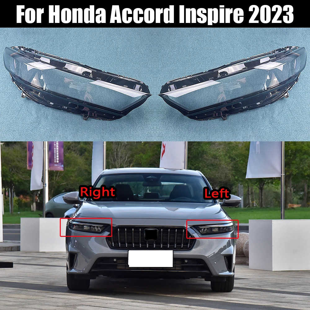 

For Honda Accord Inspire 2023 Car Front Headlight Cover Auto Headlamp Lampshade Lampcover Head Lamp light glass Lens Shell Caps