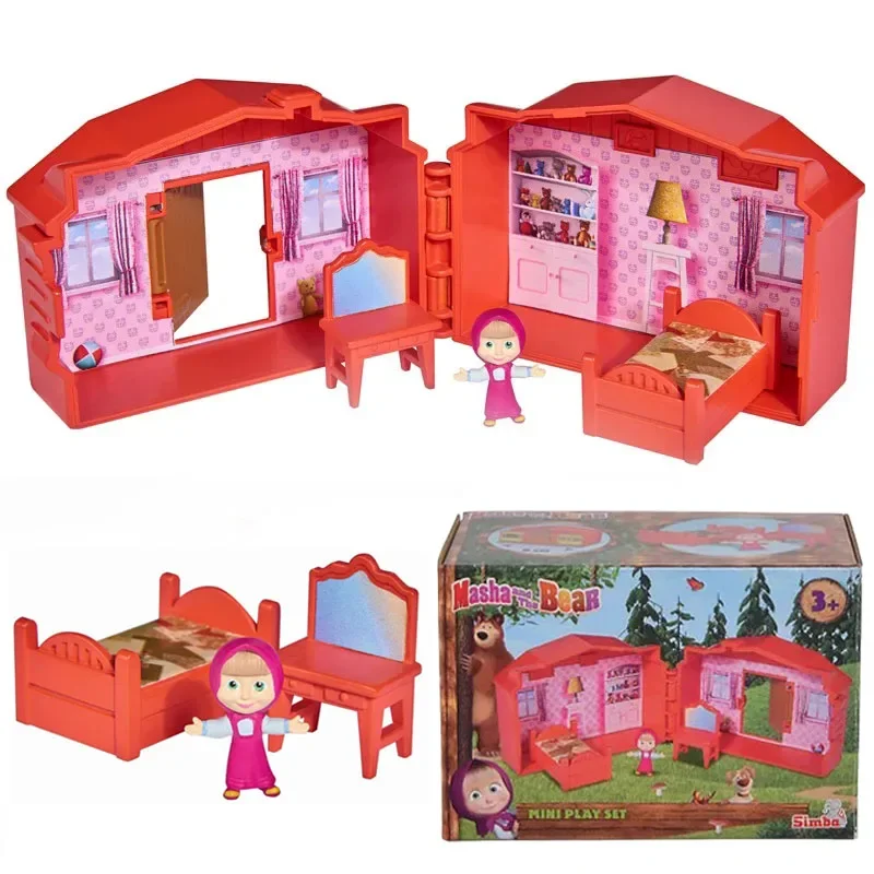 Nuevo Martha y el oso-Colección de mini casas, muebles de casa para niños y juego de juguetes familiares