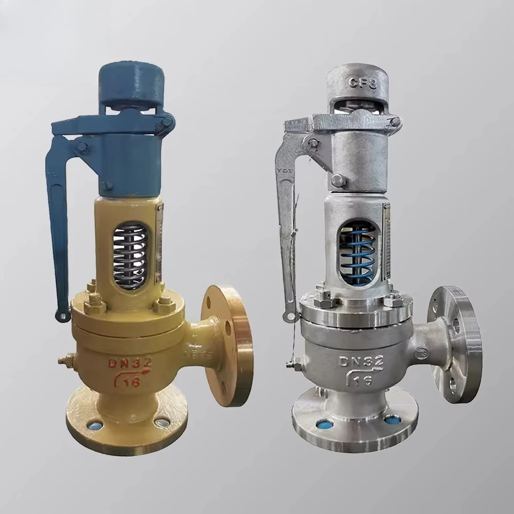 Full-lift spring-loaded safety valve with handle flanged steam safety valve (DN25-DN200)