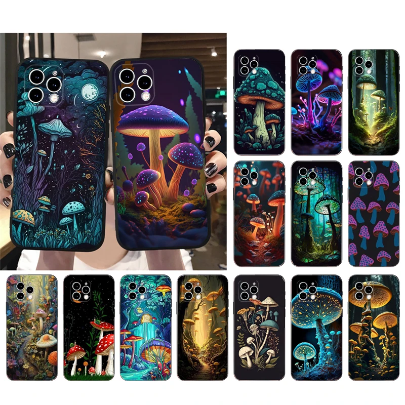 Mushroom Phone Case For iphone 16 15 14 Pro Max 16 15 14 13 12 Pro 15Plus iphone 11