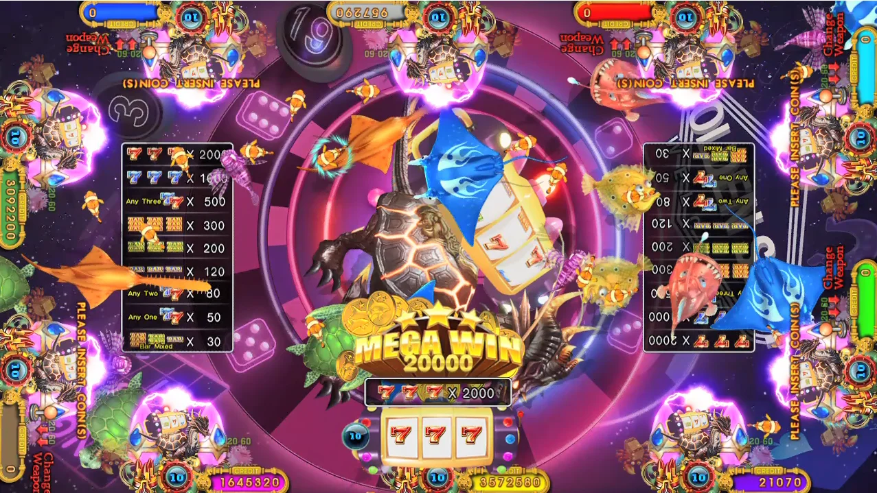 55 بوصة قابلة للطي 8 لاعبين/10 لاعبين Ocean King 3 Fantastic Beasts Shooting Fish Game Machine