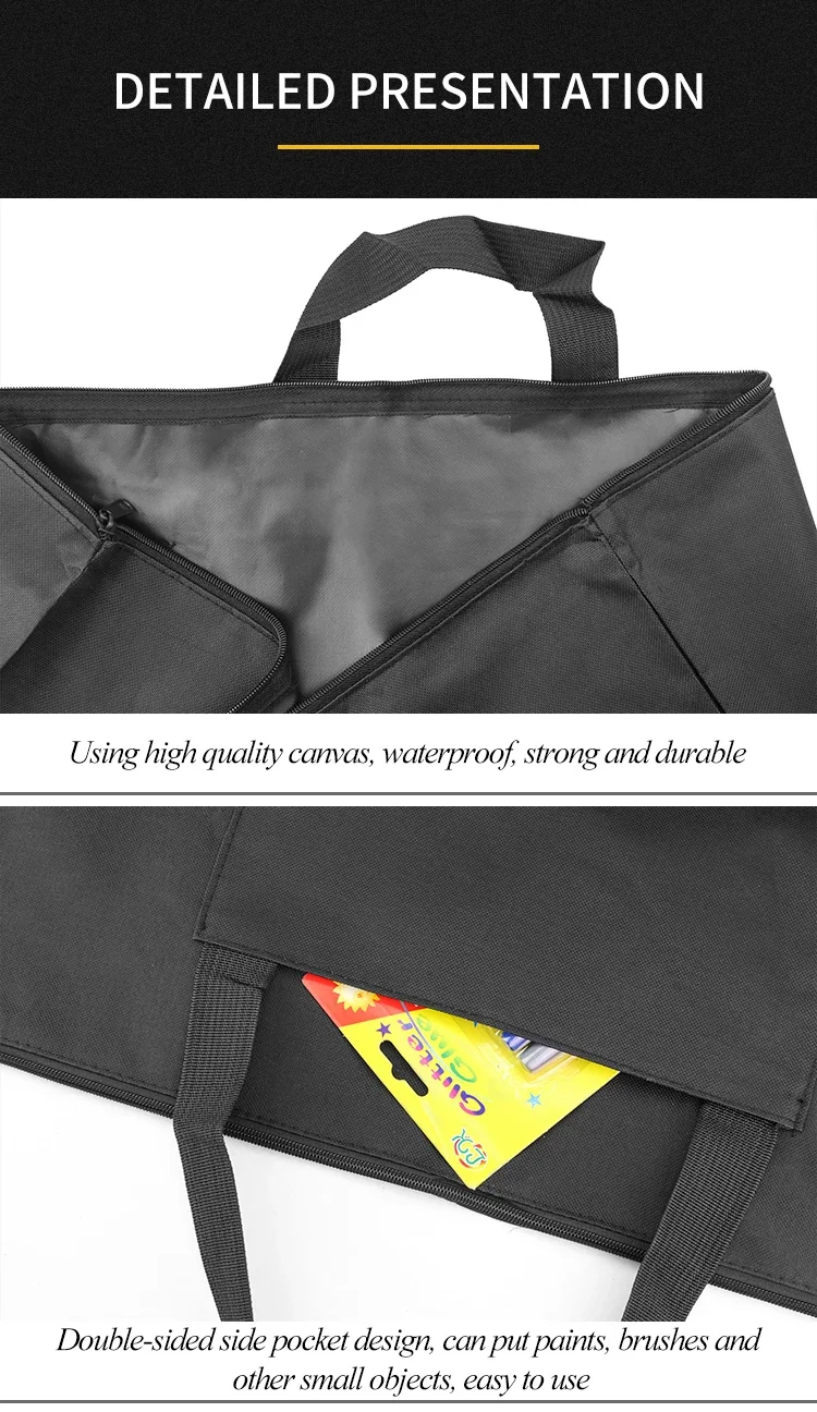 A1 Wasserdichte Oxford Stoff Malerei Bord Taschen Große Kapazität Einfache Tasche Schwarz Künstler Studenten Zeichnung Malerei Kunst Liefert – Detail 19