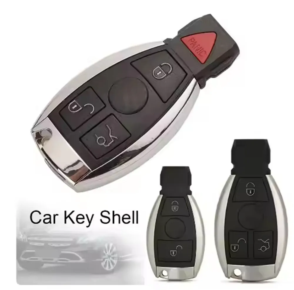 

1PCS No logo 3 Button 4 Button BGA NEC Remote Car Key Shell Fob Case For Mercedes Benz W203 W204 W205 W210 W211 W212 W221 W222