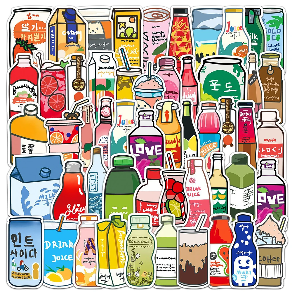 10/30/50 stücke Nette Cartoon Trinken Flasche Aufkleber Kreative Graffiti Aufkleber Spielzeug DIY Schreibwaren Helm Laptop Dekoration Aufkleber Pack