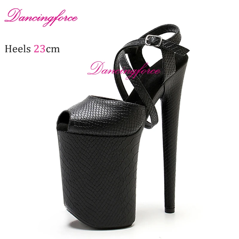 Dancingforce 23CM/9inches pat PU upper Platform Shoes Sexy Dance Shoes High Heels Sandals Pole Dance shoes