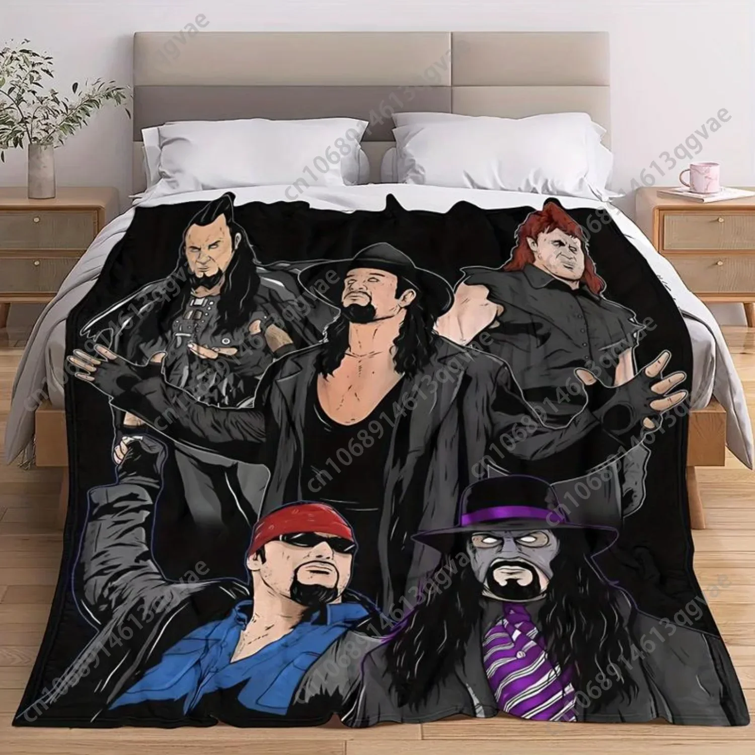 A Flannel Blanket with A Wrestler Pattern Print Soft and Lightweight Suitable for All Seasons Multi-purpose for Sofas Campin