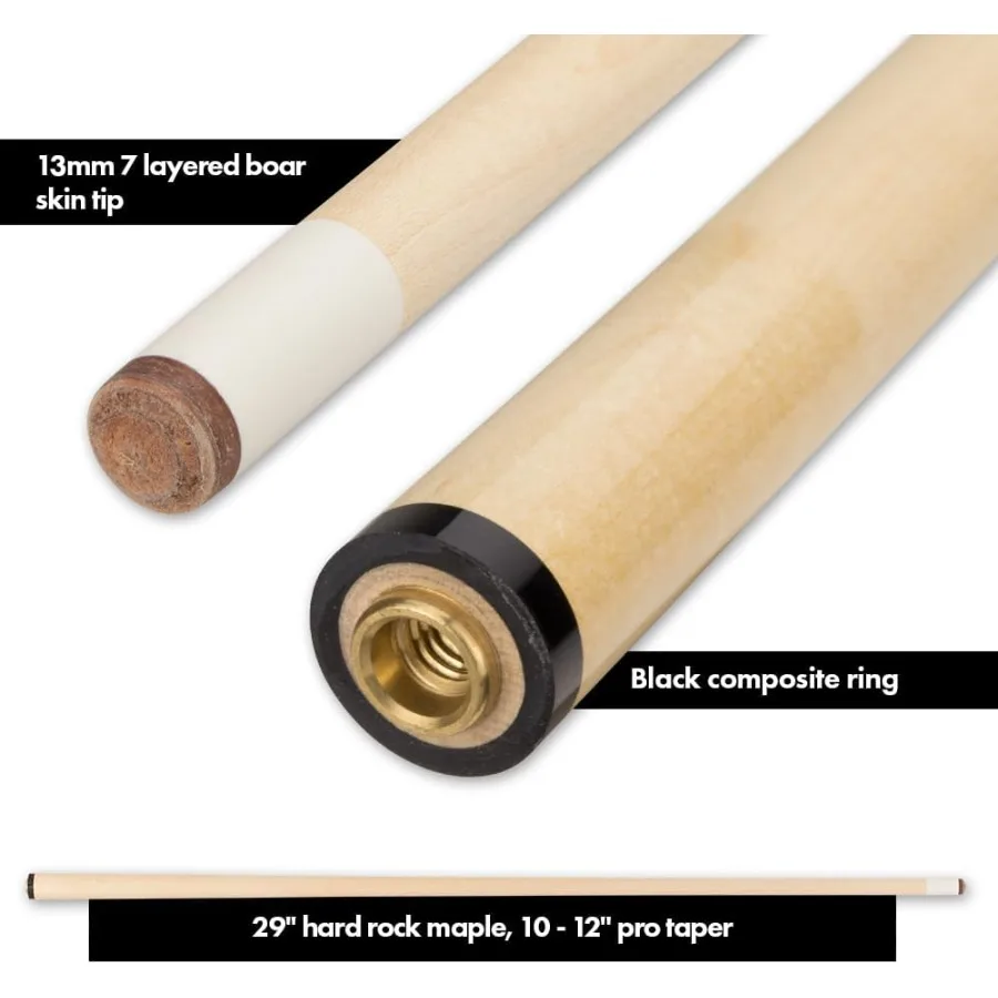 OUTLAW OL53 عصا حمام السباحة الكرز للاستخدام الاحترافي والمنزلي - عمود القيقب الملون الكرز مع تاجر جمجمة الموت وعظم الصليب