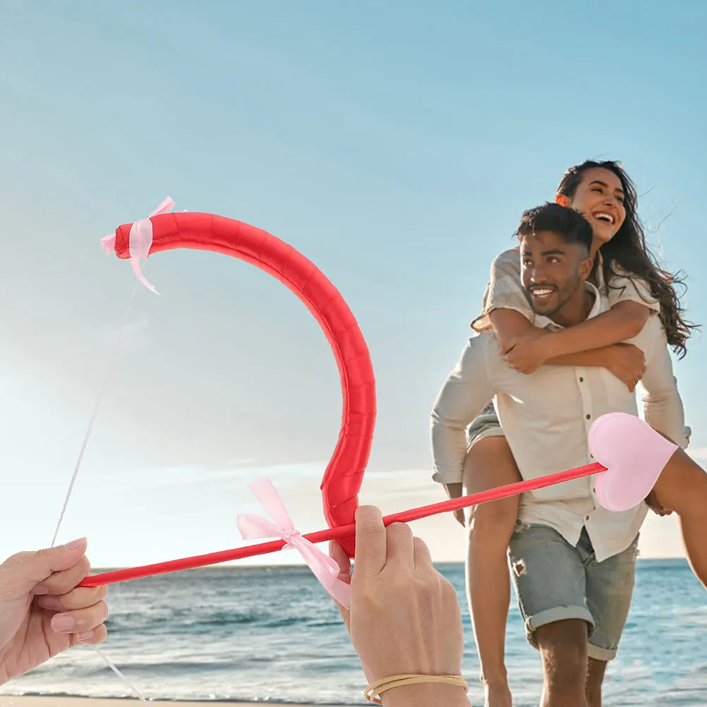 

1Set Pink Cupid Bow Arrow Plastic Prop Costume Accessory Valentines Party Cosplay Stage Valentine Cupid Costume