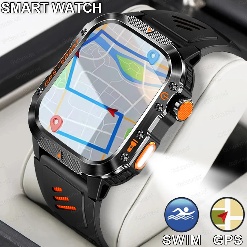 

Новые двухдиапазонные GPS-смарт-часы для плавания, компас, IP68, профессиональные водонепроницаемые спортивные Bluetooth-компас, умные часы для мужчин, 2025 г.