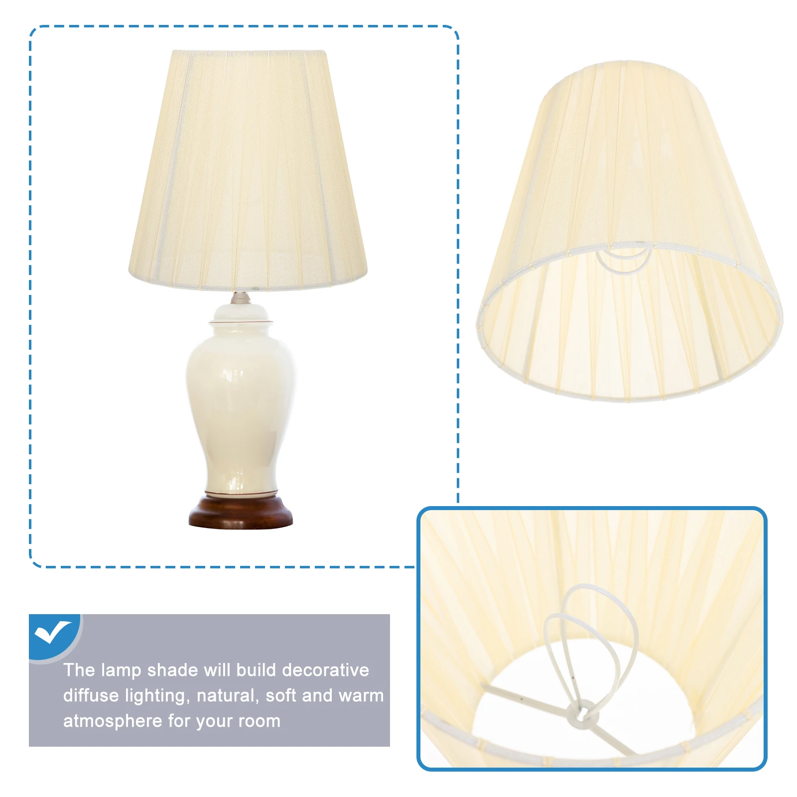 

2pcs Clip Bulb Lamp Shade Translucent Gauze Light Cover Dustproof Cloth Art For Ceiling Wall Floor Lamps Light Shade Cover