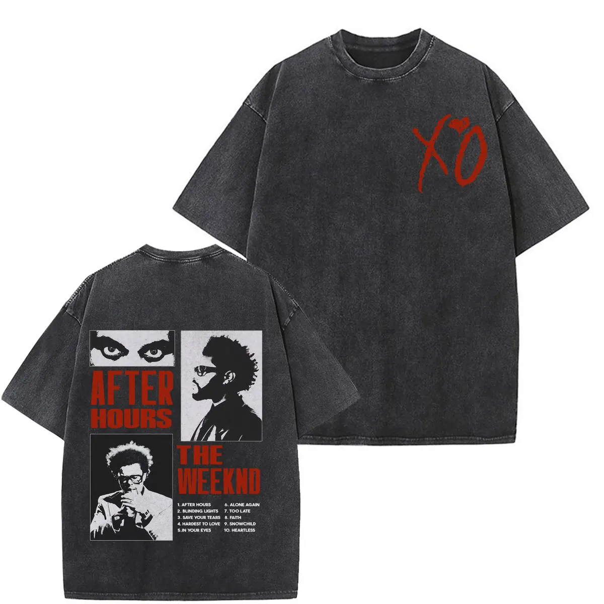The Weeknd After Hours Til Dawn 2026 Tour Print Vintage Washed T-Shirt Men Women Fashion T-shirt Cotton Casual Hip-hop T-shirts