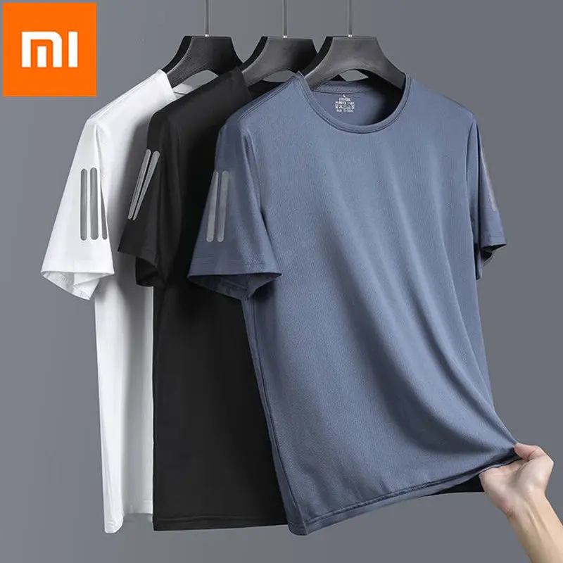 Xiaomi Mijia Summer Quick Drying T-shirt Men's Loose Breathable T-shirt Men's Casual Men's Ice Silk T-shirt Fashion Sports