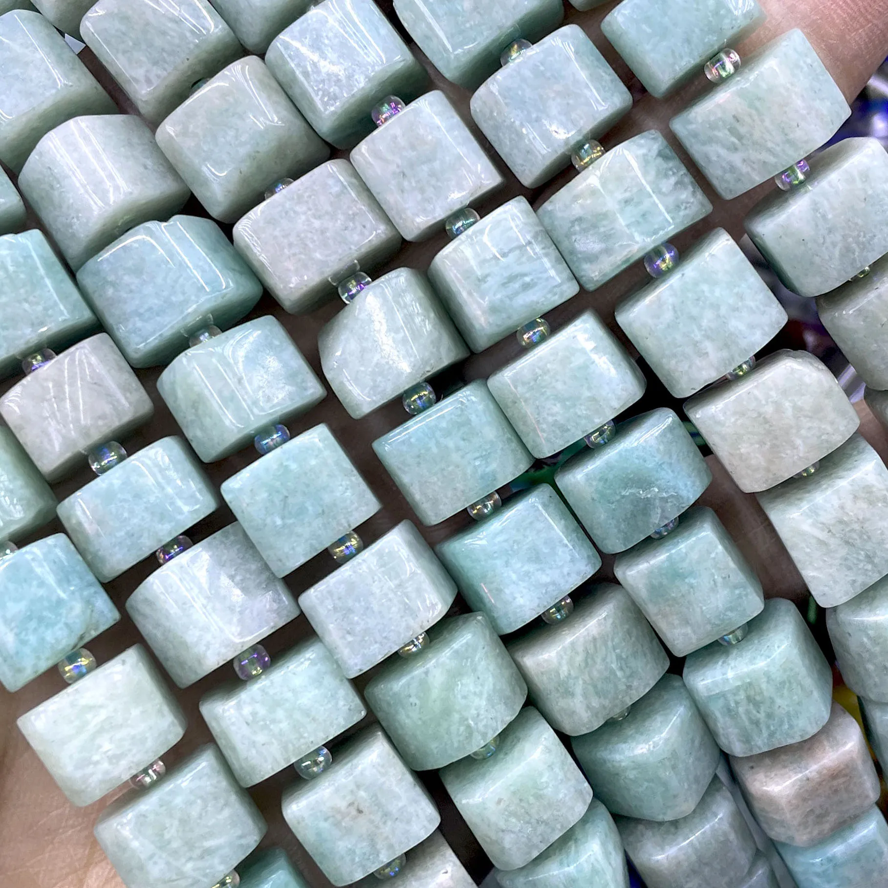 Natural Stone Irregular Blue Amazonite Loose Spacer Beads For Jewelry Making Diy Bracelets Necklace Accessories