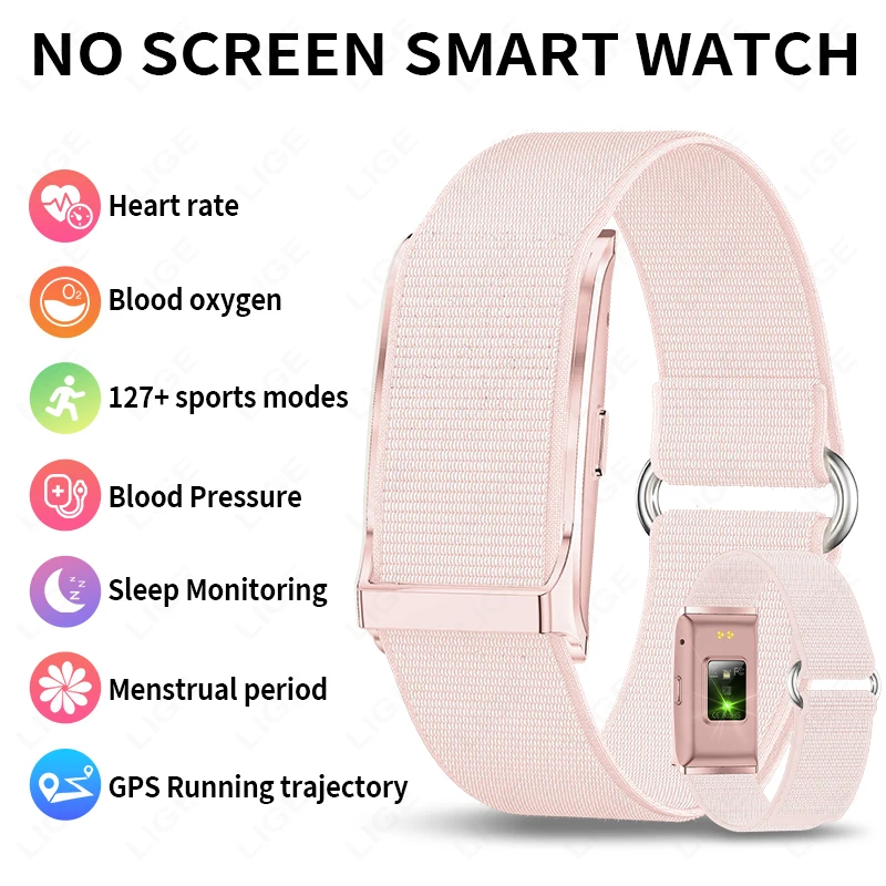 

LIGE Smart Health Wristband No Screen Smart Bracelet Pedometer Activity Fitness GPS Tracker 1ATM Waterproof Smartband Smartwatch