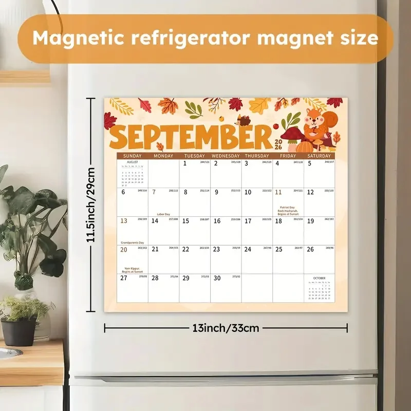 تقويم مغناطيسي 2026-2027، 18 تقويمًا شهريًا من يناير 2026 إلى يونيو 2027 مع تقويمات ثلاجة للعطلات