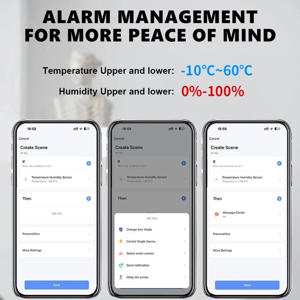 Tuya ZigBee-Sensor de Temperatura e Umidade WiFi, Vida Inteligente, Monitor Remoto, Higrômetro Interno, Trabalho Doméstico, Alexa, Google