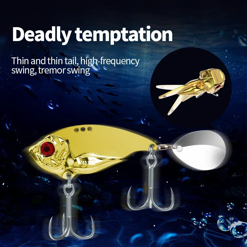 1pcs Fishing Lures Spoon 10g 15g silvery golden Treble Hook Spoon Wobble Metal Hard Bait Vib Spoonbait Fishing Tackle Lure