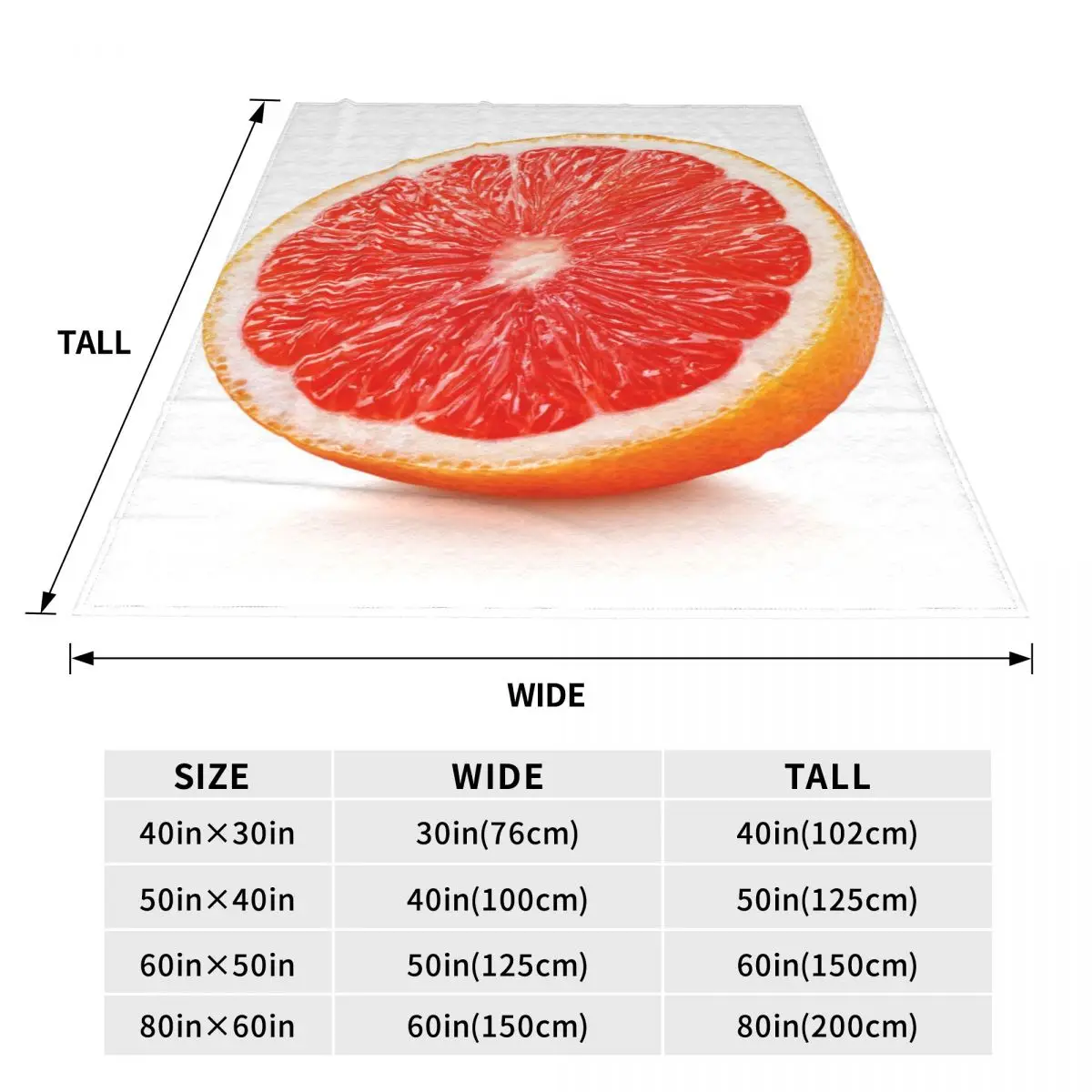 Grapefruit Healthy Soft Warm Blanket Vitamin c Food Travelling Throw Blanket Autumn  Design Flannel Bedspread Sofa Bed Cover