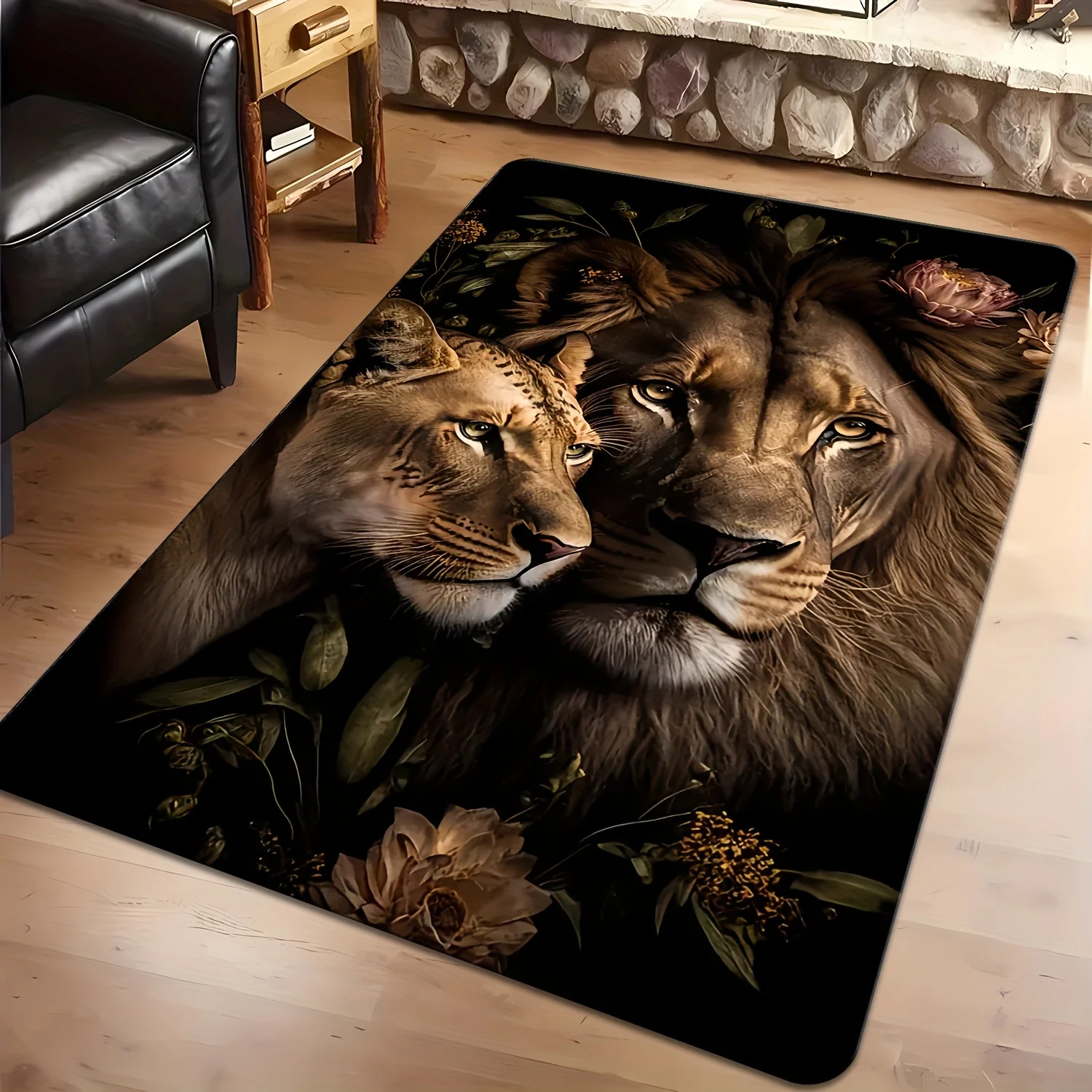 Majestic Lion Creative Area Ru - Home Textiles Rug ulasan dan harga
