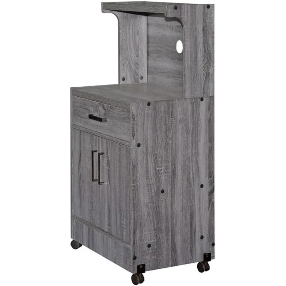 حامل ميكروويف Shelby Kitchen الخشبي الرمادي من Better Home Products